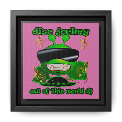 disc jockey - framed canvas art (light pink)