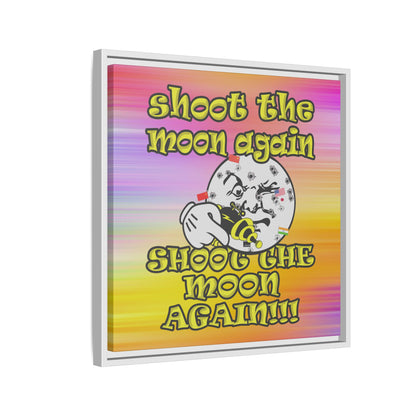 shoot the moon again - framed canvas art (color blur)