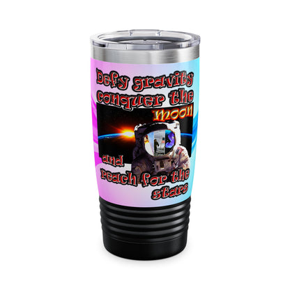 defy conquer reach - Ringneck Tumbler, 20oz (light blue-pink wave)
