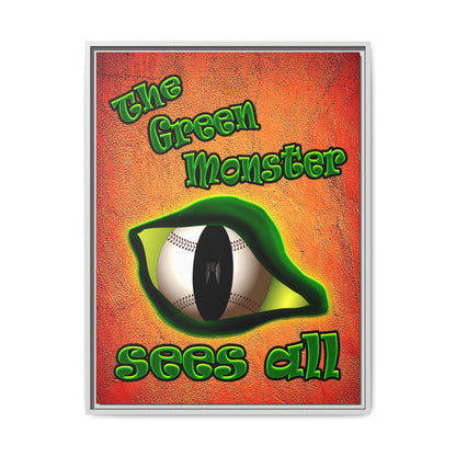 green monster - framed canvas art (burnt orange)