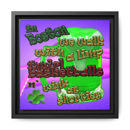 celtics logo - framed canvas art (purple-pink wave)