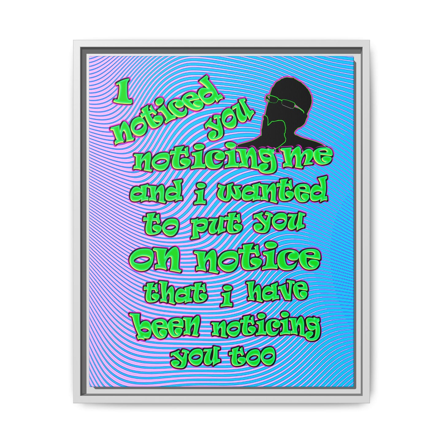 noticed you noticing - framed canvas art (light blue-purple wave)