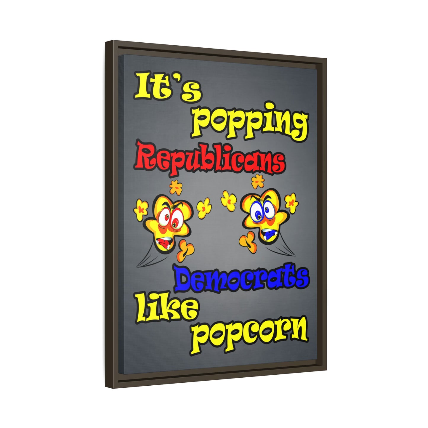 popping like popcorn - framed canvas art (grey-light grey)