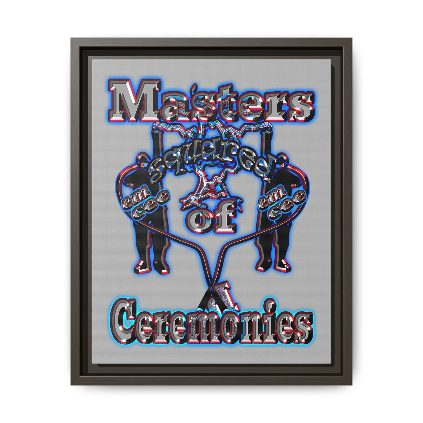 em cee squared - framed canvas art (light grey)