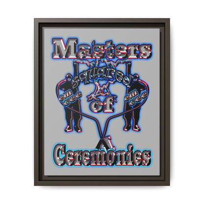 em cee squared - framed canvas art (light grey)