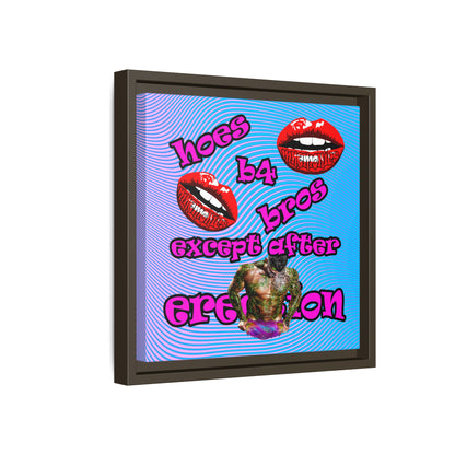 hoes b4 bros - framed canvas art (light blue-purple wave)