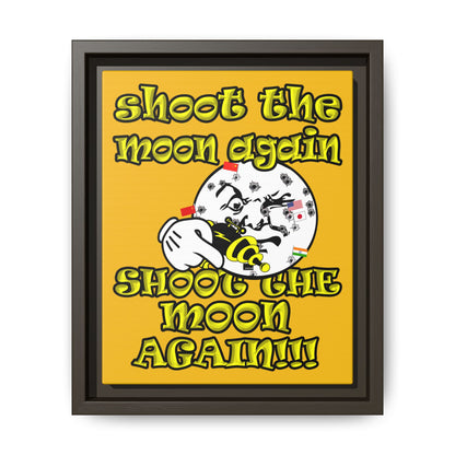shoot the moon again - framed canvas art (yellow)