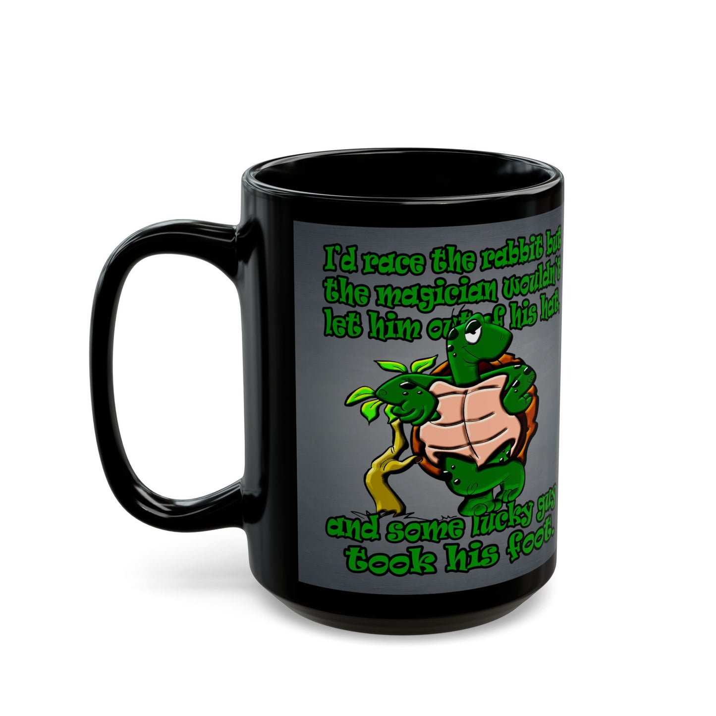turtle race - Black Mug (grey-light grey)