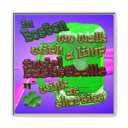 celtics logo - framed canvas art (purple-pink wave)