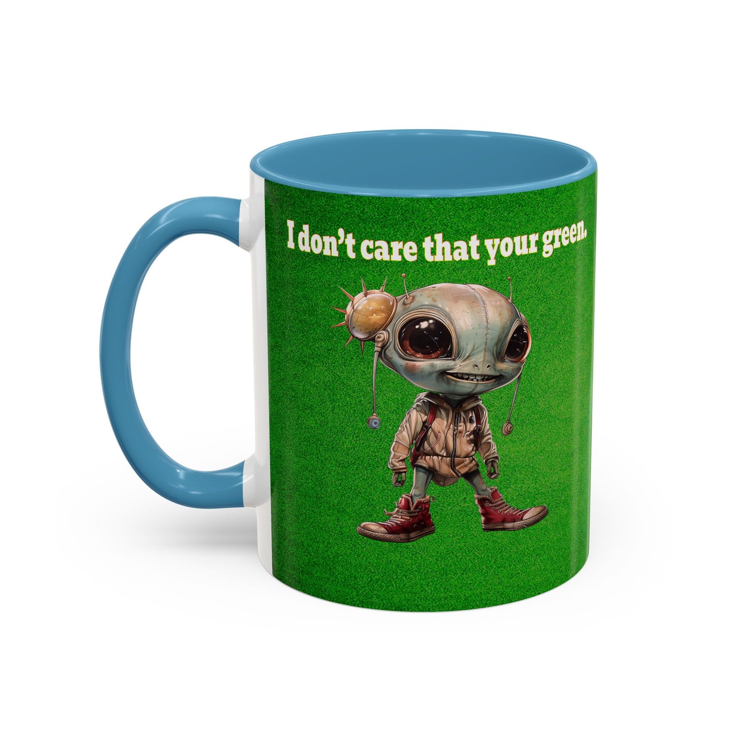 I don't care that your grey - Accent Mug (green turf)