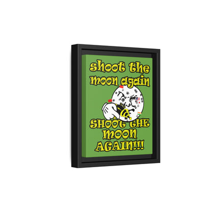 shoot the moon again - framed canvas art (green)