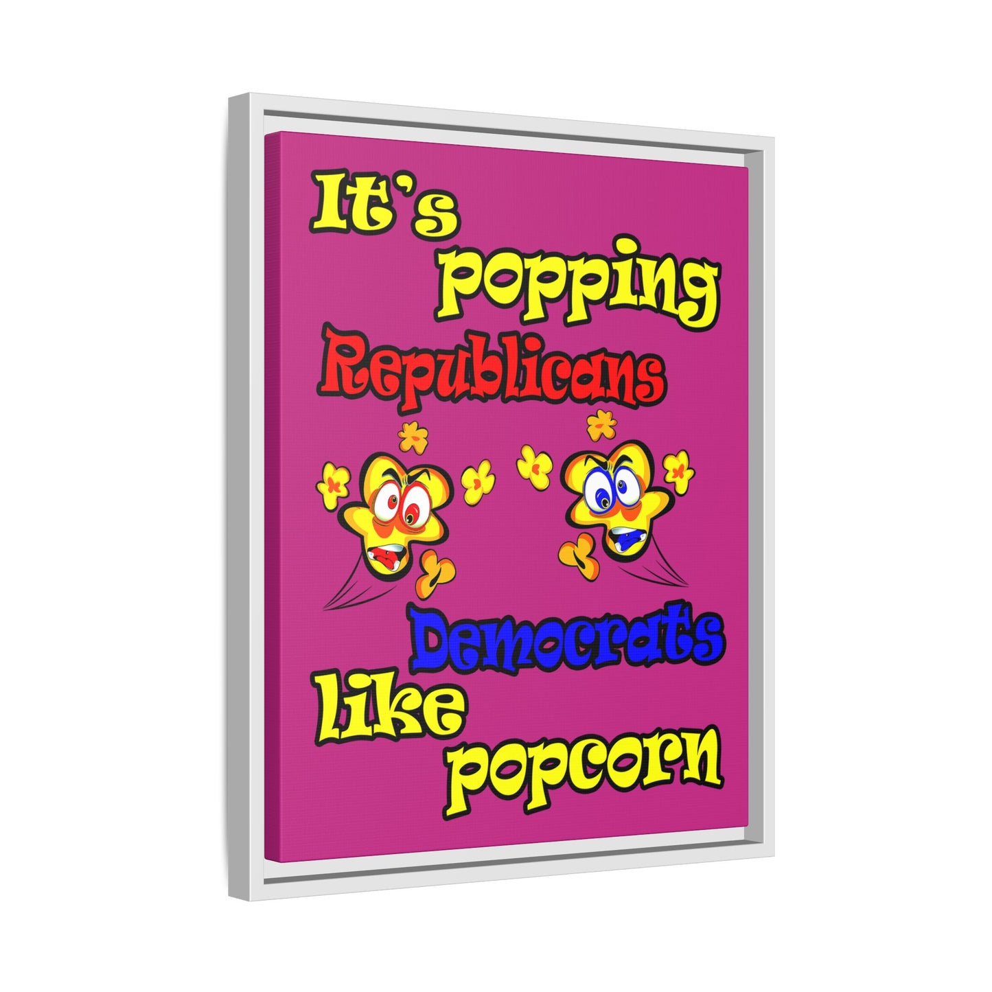 popping like popcorn - framed canvas art (pink)