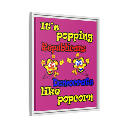 popping like popcorn - framed canvas art (pink)