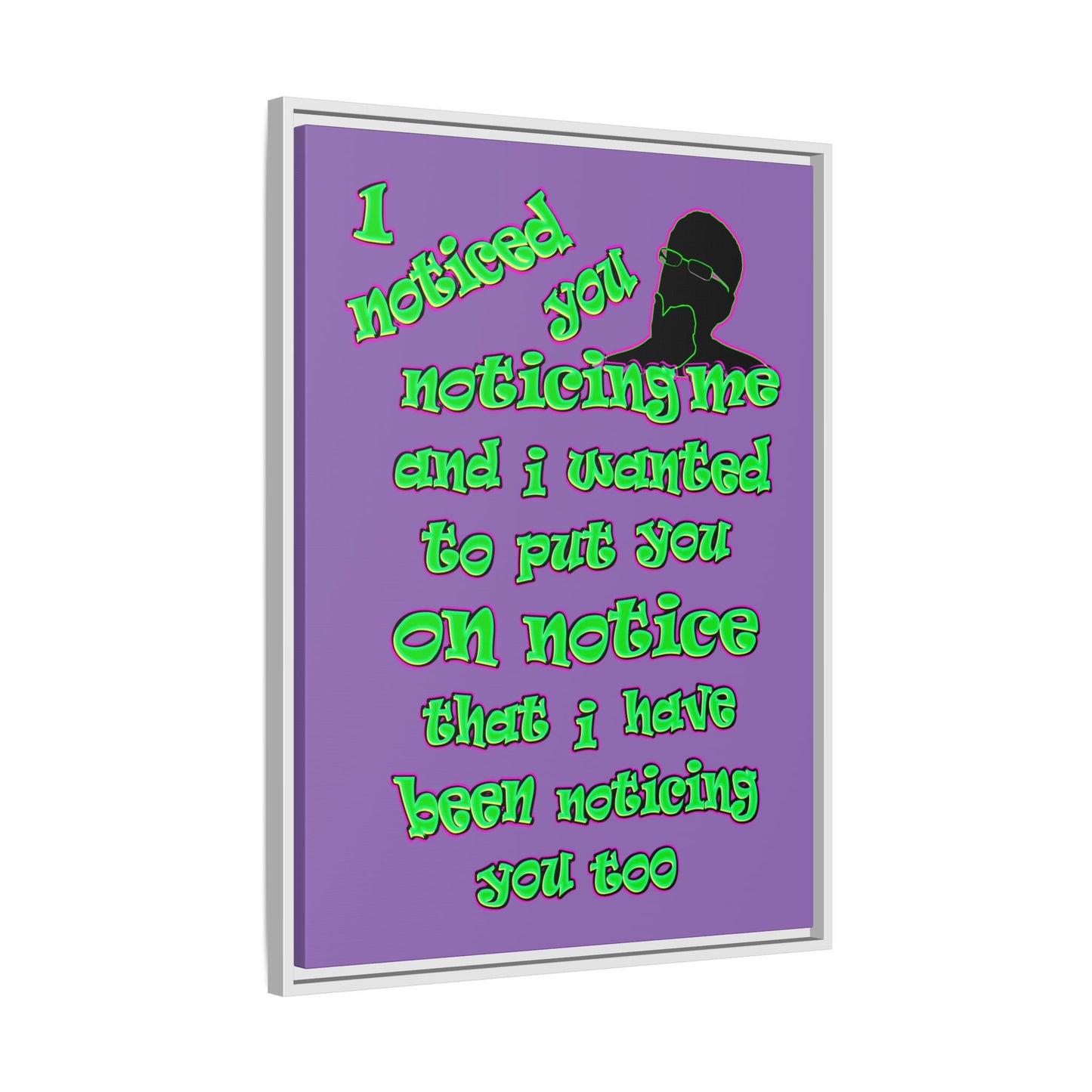 noticed you noticing - framed canvas art (light purple)