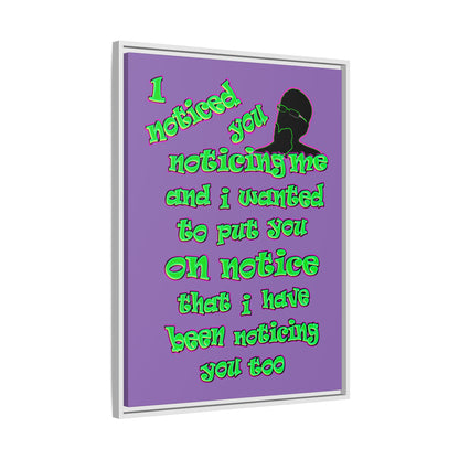 noticed you noticing - framed canvas art (light purple)