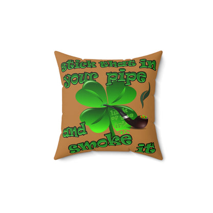 celtics logo - Faux Suede Square Pillow - (light brown)