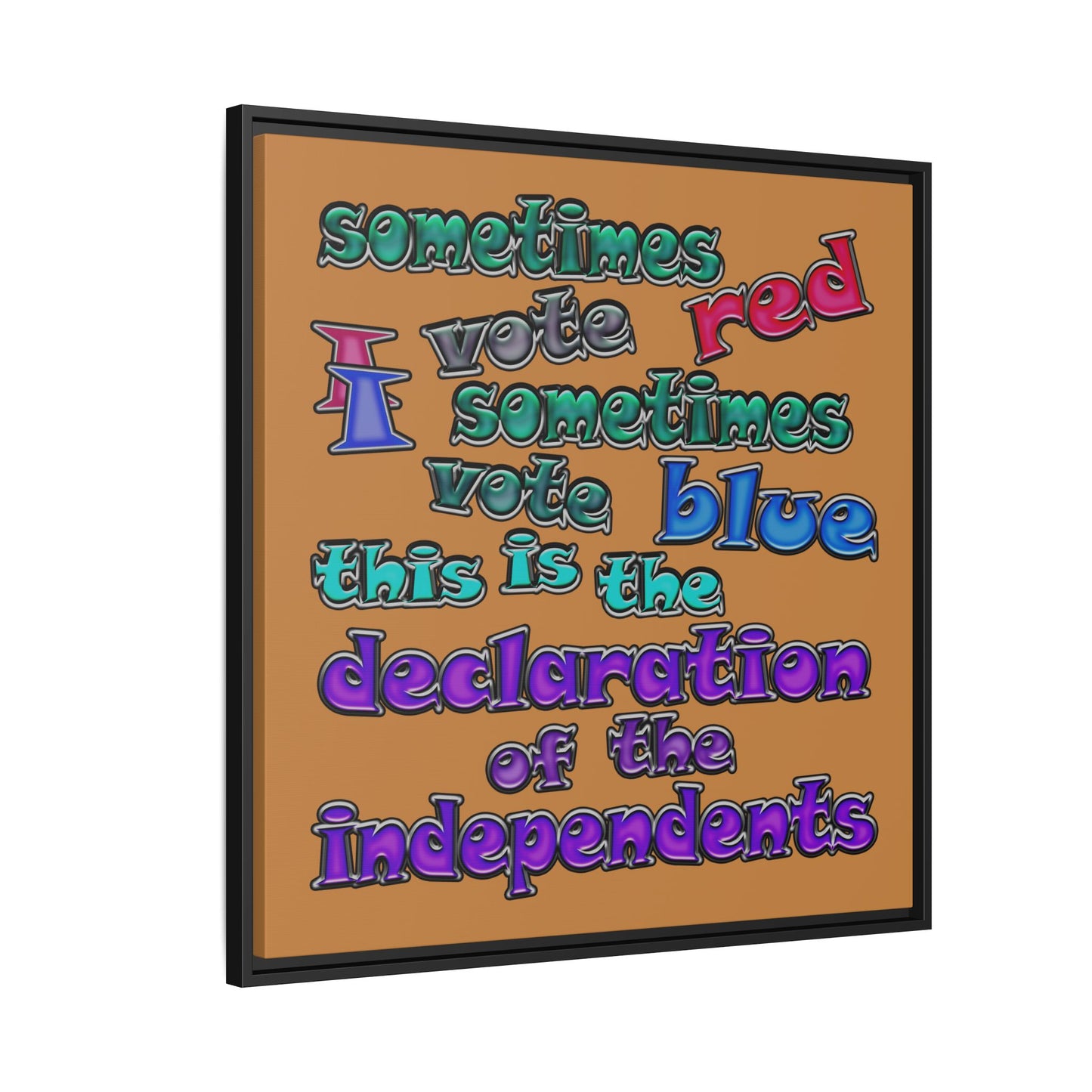 declaration of the independents - framed canvas art (light brown)