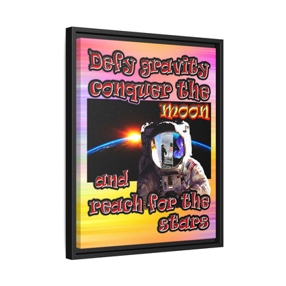 defy conquer reach - framed canvas art (color blur)