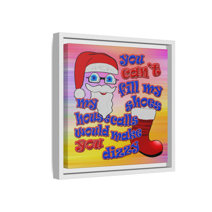 santa's shoes - framed canvas art (color blur)