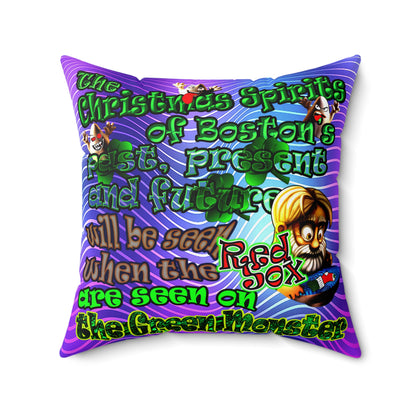 christmas spirits of boston - Spun Polyester Square Pillow - (purple wave)