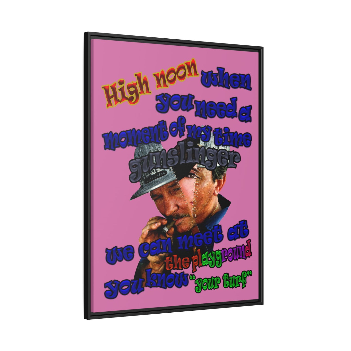 high noon - framed canvas art (light pink)