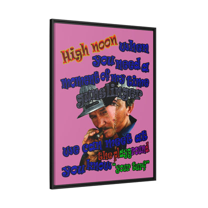 high noon - framed canvas art (light pink)