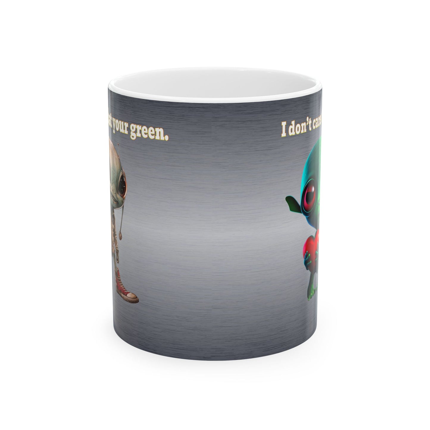 I don't care that your grey - White Mug (brushed nickel)