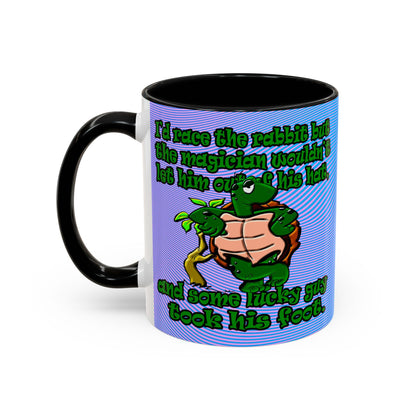 turtle race - Accent Mug (light blue-purple wave)