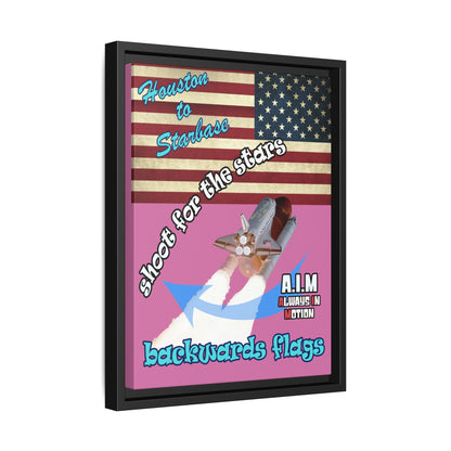 shoot for the stars - framed canvas art (light pink)