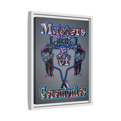 em cee squared - framed canvas art (grey-light grey)