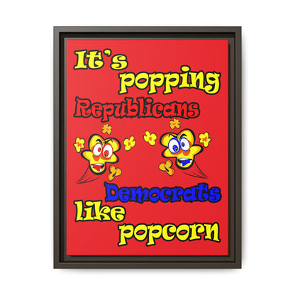 popping like popcorn - framed canvas art (red)