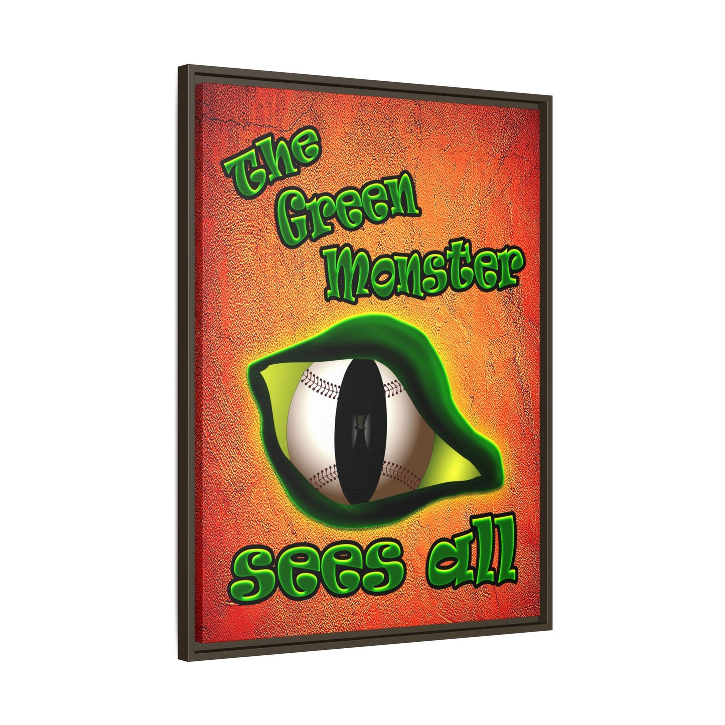 green monster - framed canvas art (burnt orange)