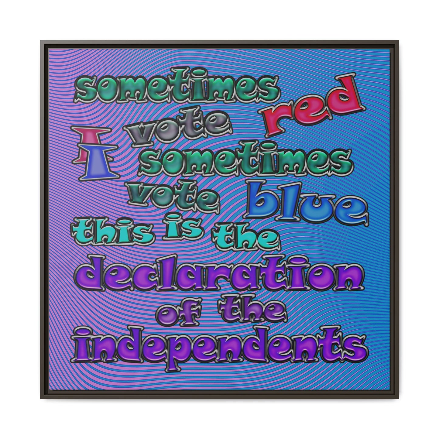 declaration of the independents - framed canvas art (light blue-purple wave)