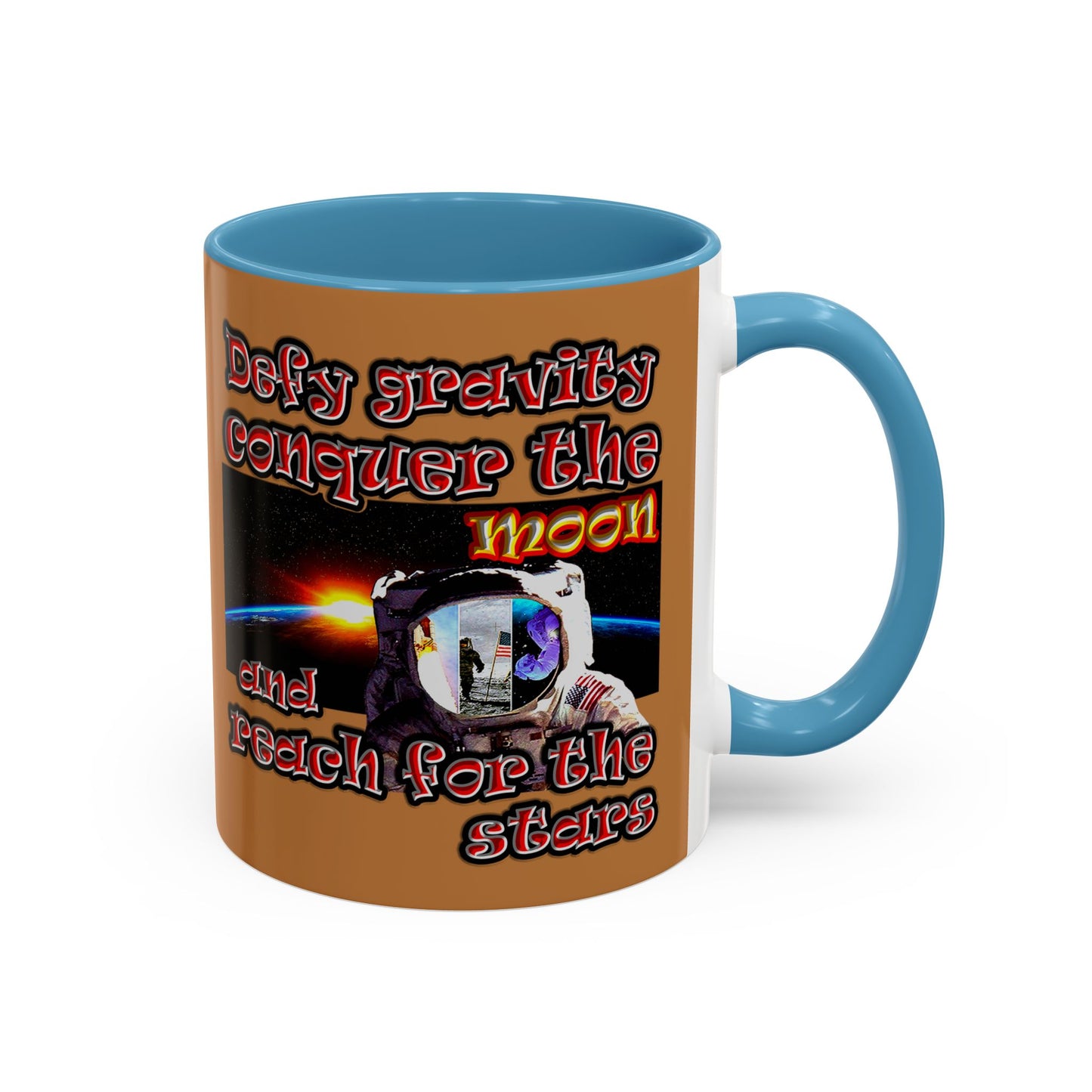 defy conquer reach - Accent Mug (light brown)