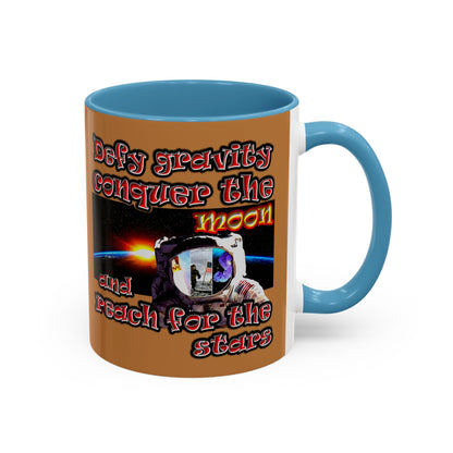 defy conquer reach - Accent Mug (light brown)