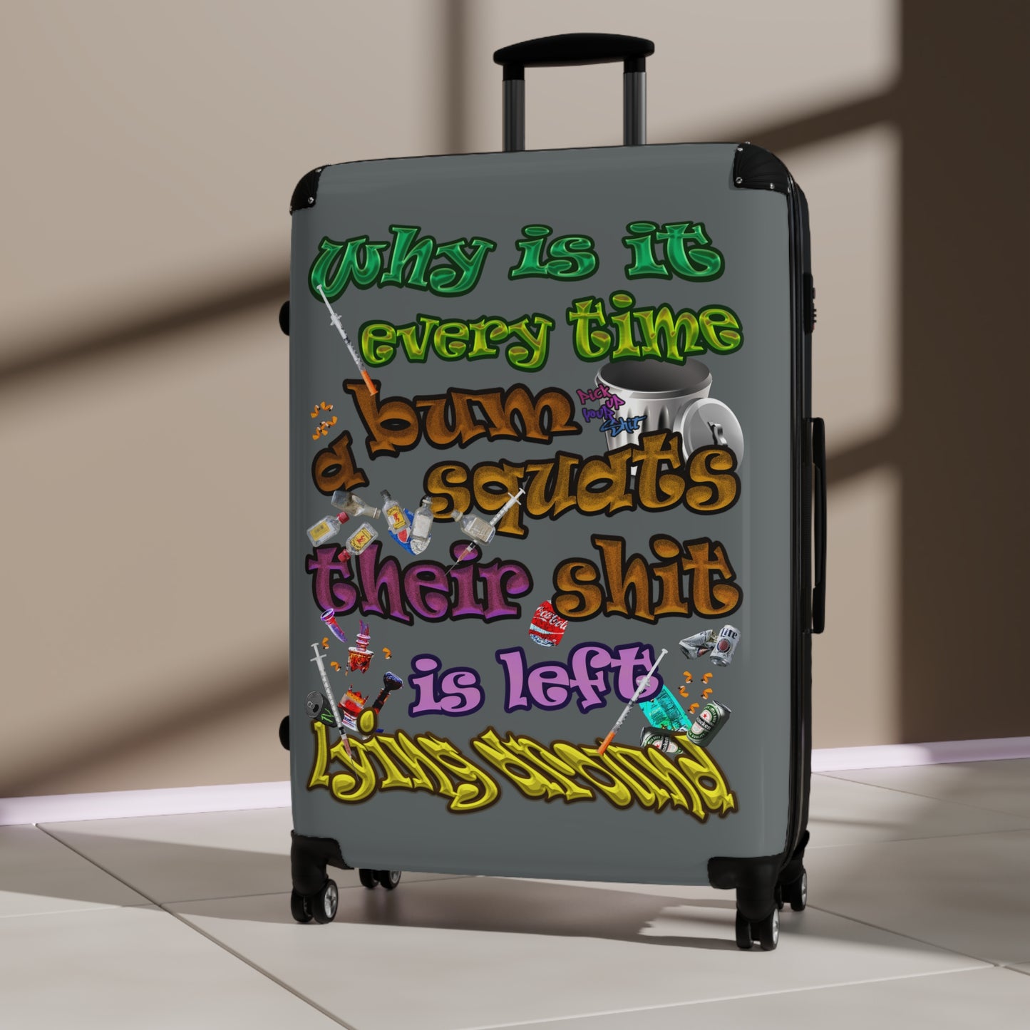 the bum's shit - Suitcase (dark grey)