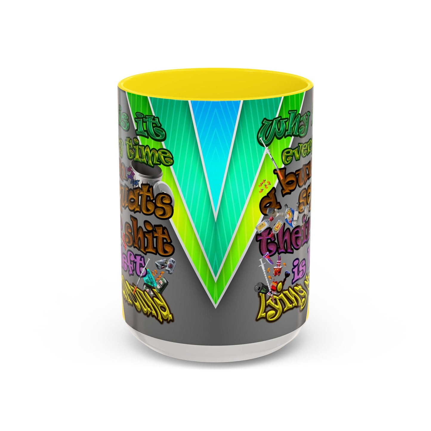 the bum's shit - Accent Mug (rainbow split)