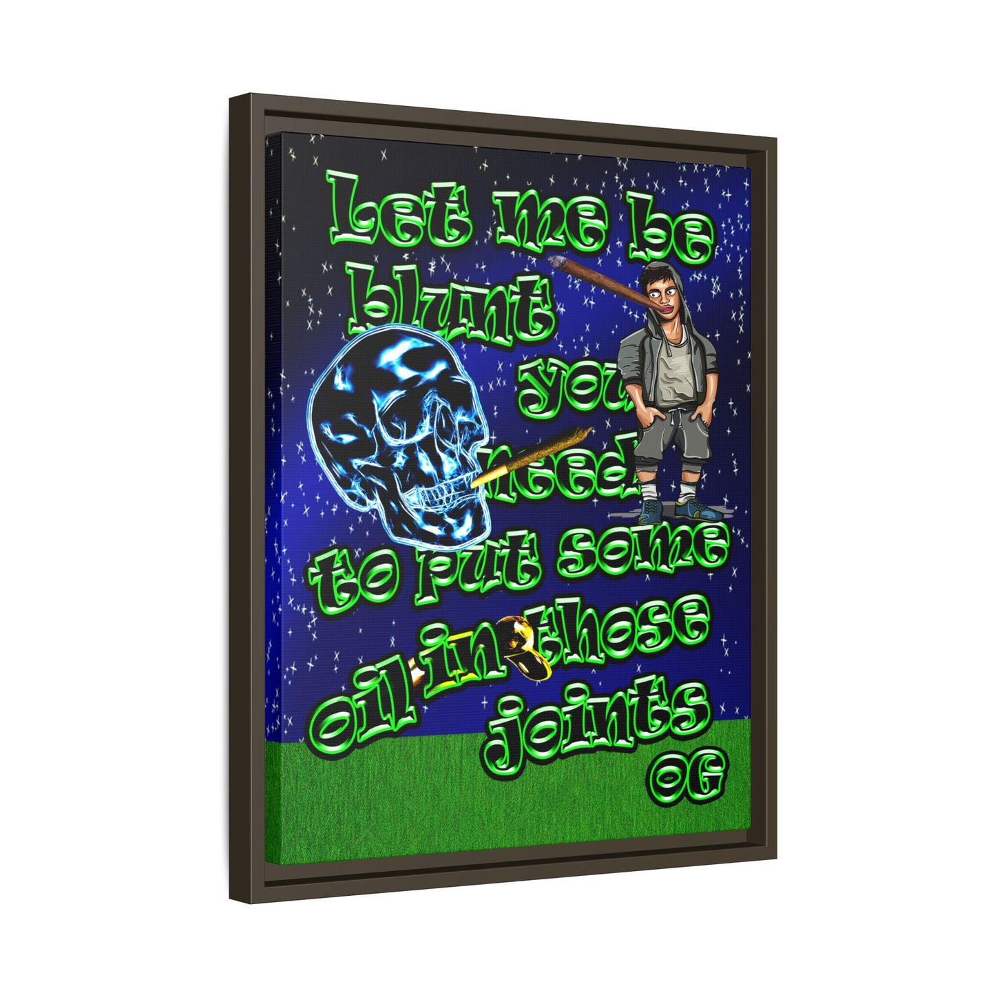 og - framed canvas art ('snoops' background)