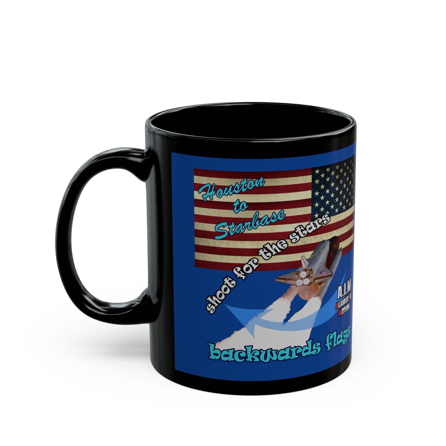 shoot for the stars - Black Mug (dark blue)