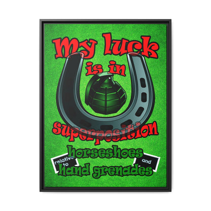 my luck - framed canvas art (green turf)