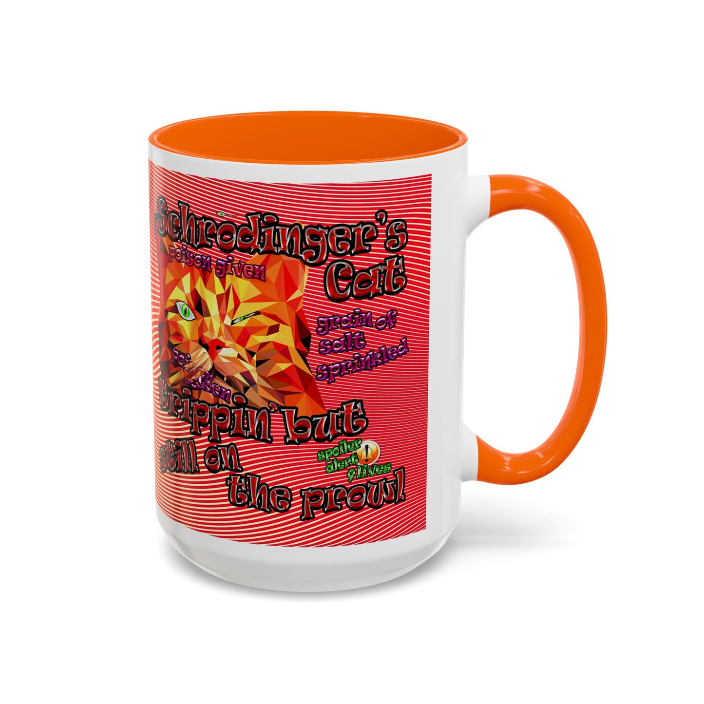 schrodinger's cat - Accent Mug (yellow-orange wave)