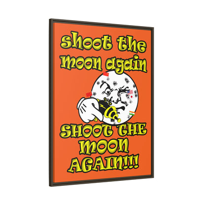 shoot the moon again - framed canvas art (orange)