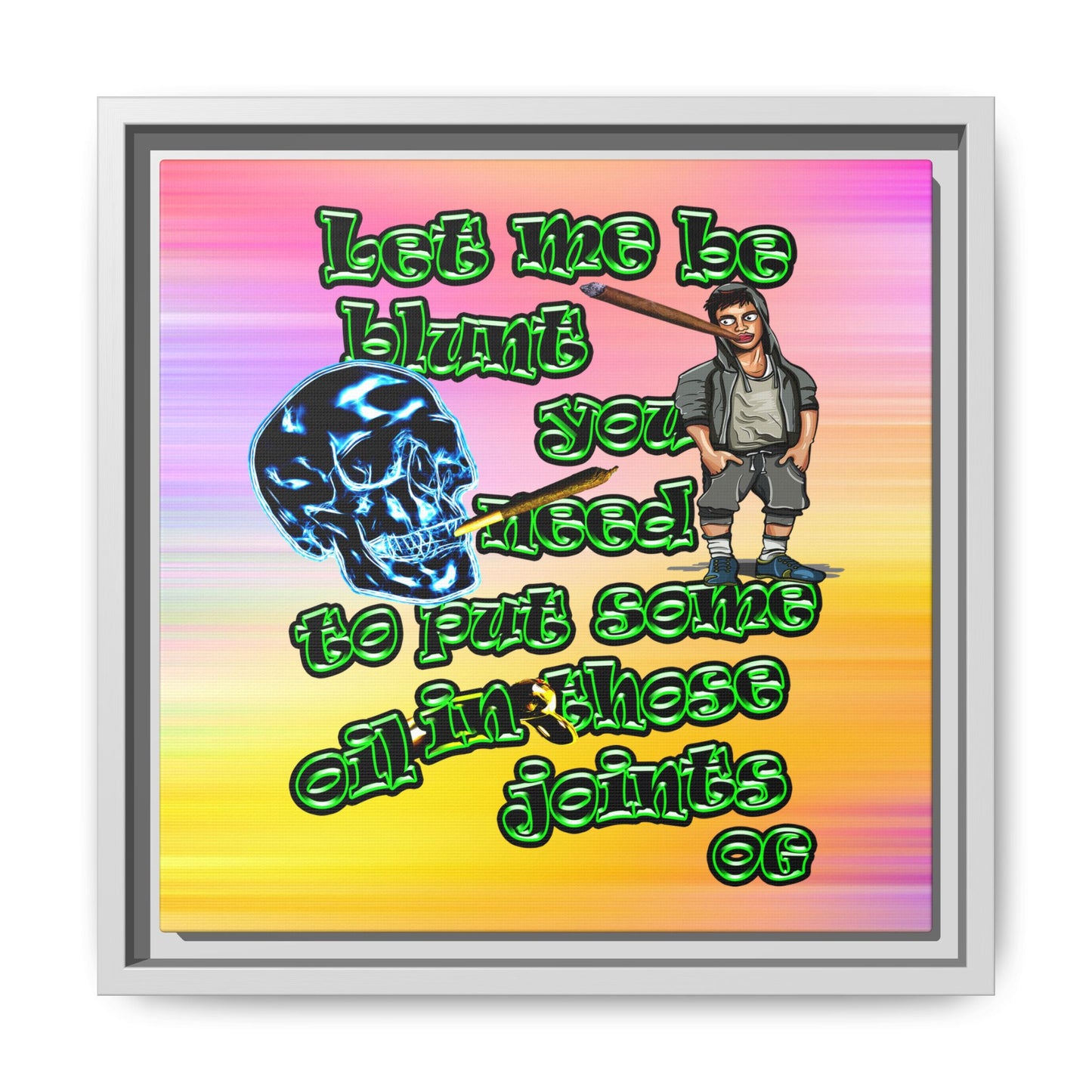 og - framed canvas art (color blur)