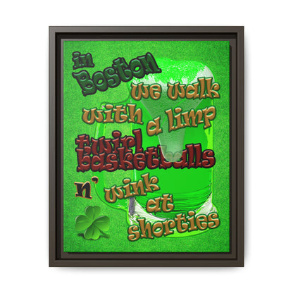 celtics logo - framed canvas art (green turf)