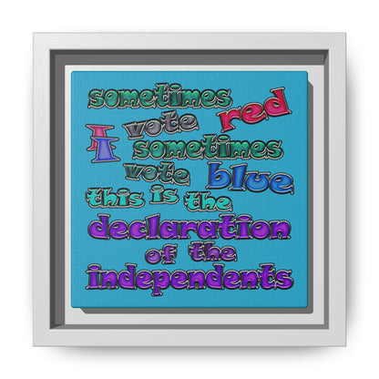 declaration of the independents - framed canvas art (turquoise)
