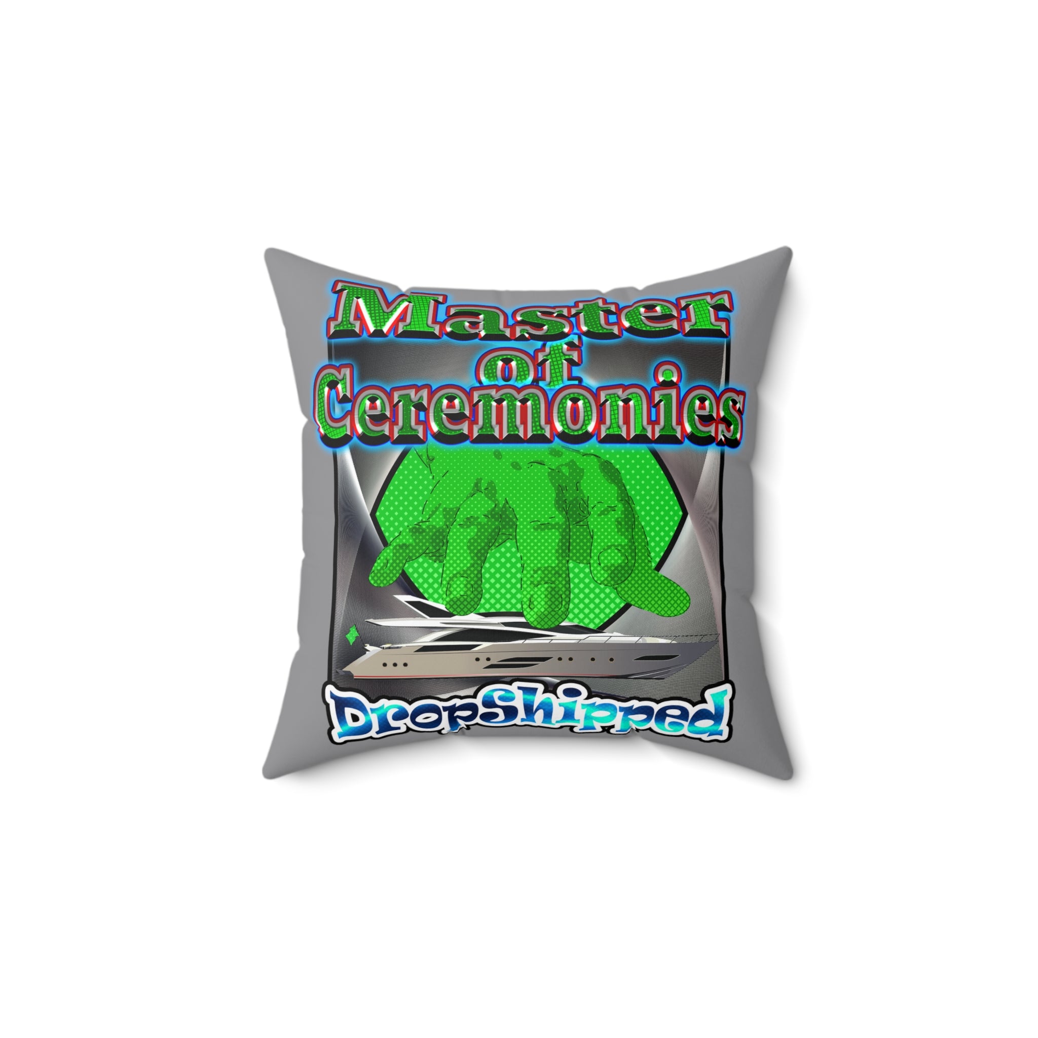 logo - Spun Polyester Square Pillow - (grey)
