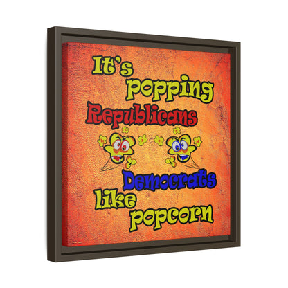 popping like popcorn - framed canvas art (burnt orange)