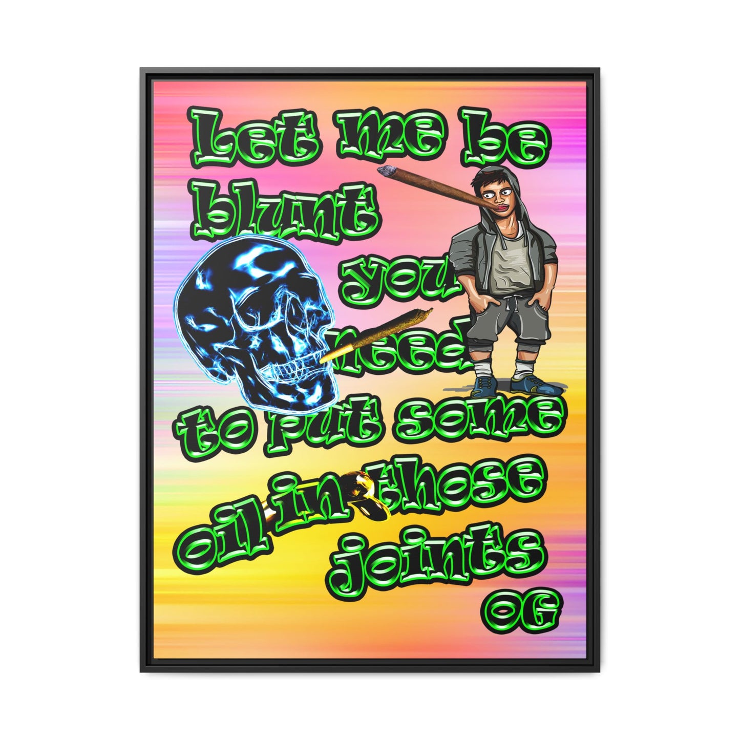og - framed canvas art (color blur)