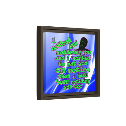 noticed you noticing - framed canvas art (blue-white wave)