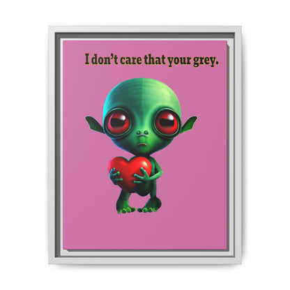 I don't care that your grey - framed canvas art (light pink)